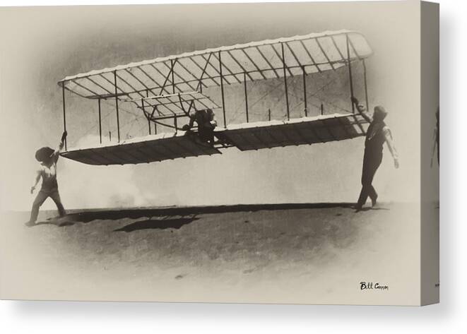 Wright Brothers - First In Flight Canvas Print featuring the photograph Wright Brothers by Bill Cannon