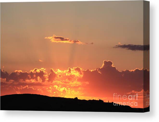 Sunset Canvas Print featuring the photograph Sunset by Edward R Wisell