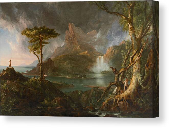 Thomas Cole Canvas Print featuring the painting A Wild Scene by MotionAge Designs