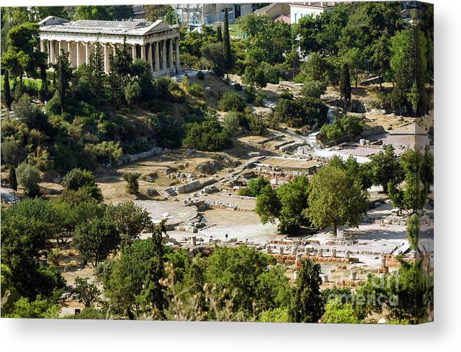 Athens Canvas Print featuring the photograph Athens Temple of Hephaestus #2 by Bob Phillips