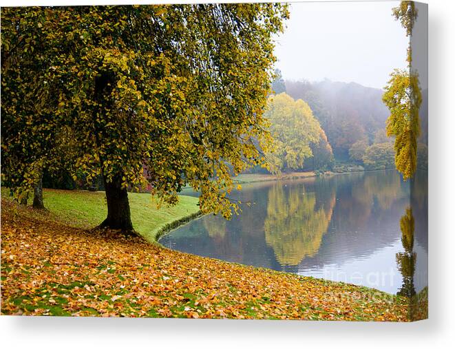 Autumn Canvas Print featuring the photograph Autumn in the park #1 by Colin Rayner