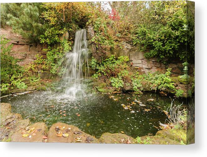 England Canvas Print featuring the photograph Autumn Waterfall #1 by Spikey Mouse Photography