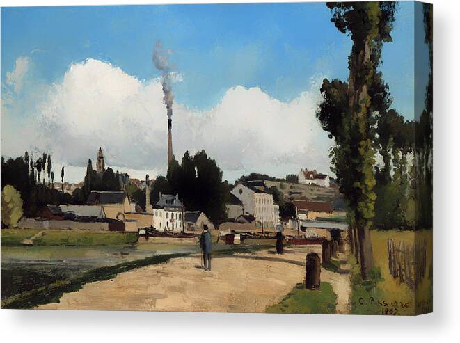 Painting Canvas Print featuring the painting Banks Of The Oise At Pontoise #1 by Mountain Dreams