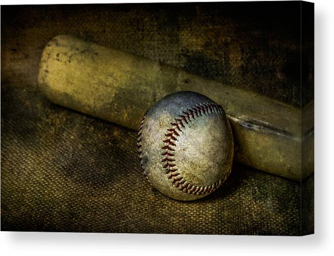 Accessories Canvas Print featuring the photograph Baseball and Bat #2 by Erin Cadigan