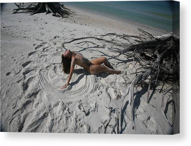 Beach Girl By Lucky Cole Everglades Photography Canvas Print featuring the photograph Beach Girl #1 by Lucky Cole
