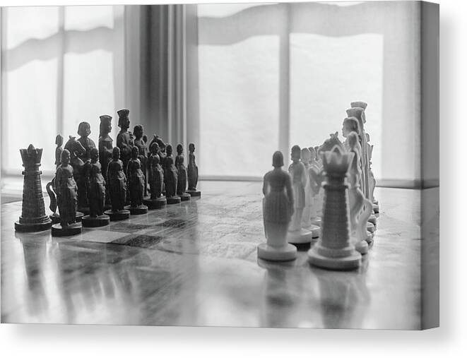 Strategy Canvas Print featuring the photograph Black and White #1 by Martin Newman