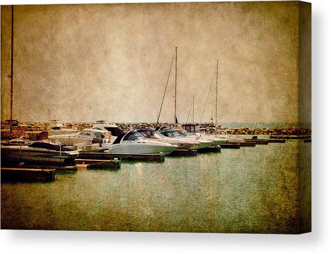 Harbor Canvas Print featuring the photograph Boats #1 by Milena Ilieva