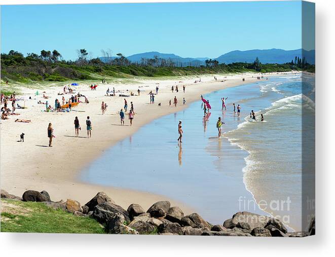 2017 Canvas Print featuring the photograph Byron bay Main beach #1 by Andrew Michael