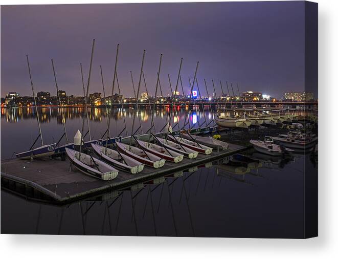 Boston Canvas Print featuring the photograph Charles River Boats Clear Water Reflection #1 by Toby McGuire