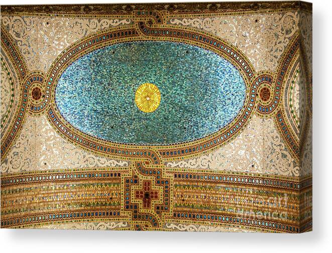 Art Canvas Print featuring the photograph Chicago Cultural Center Ceiling by David Levin