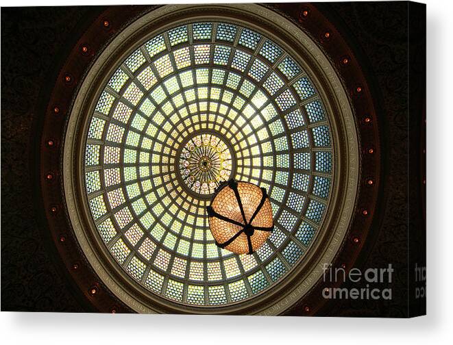 Art Canvas Print featuring the photograph Chicago Cultural Center Dome by David Levin