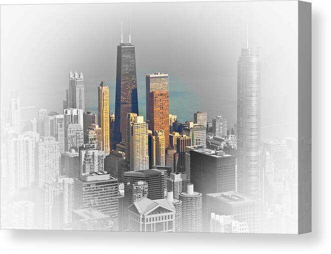 Chicago Canvas Print featuring the photograph Chicago from Above #1 by Lev Kaytsner
