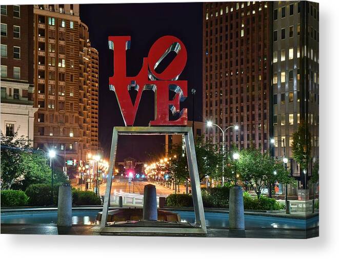 Love Canvas Print featuring the photograph City of Brotherly Love #2 by Frozen in Time Fine Art Photography