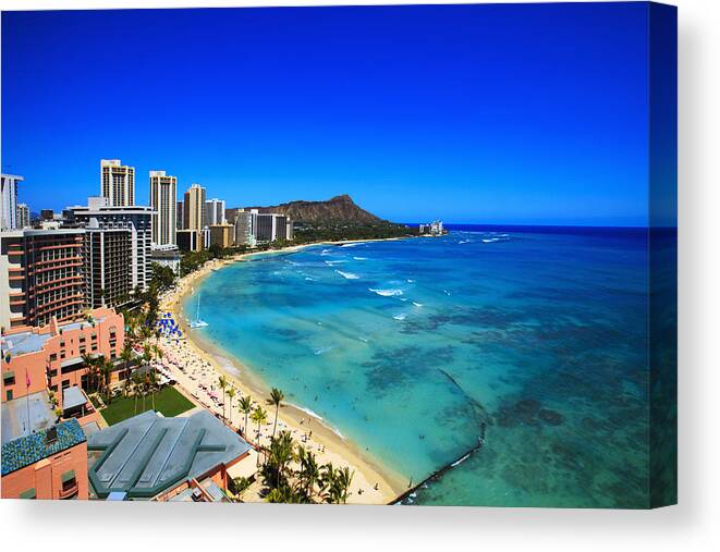 Above Canvas Print featuring the photograph Classic Waikiki #1 by Tomas del Amo - Printscapes