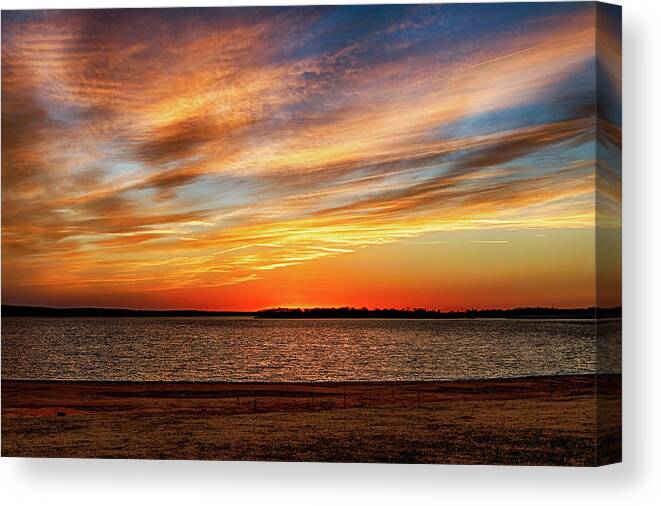 Horizontal Canvas Print featuring the photograph Colorful Sunset #1 by Doug Long