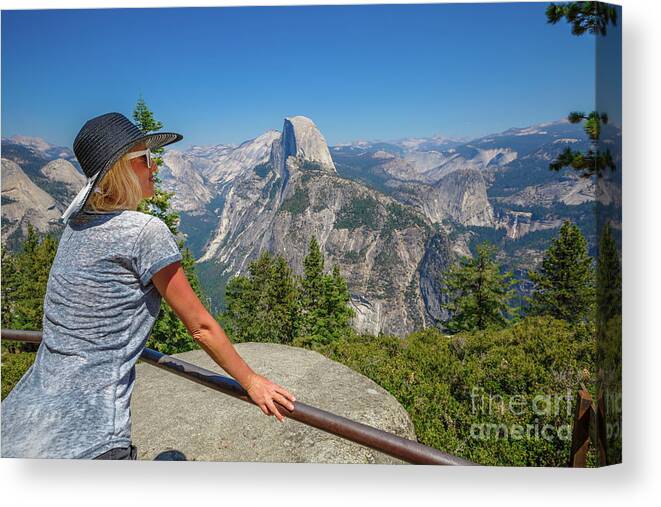 Yosemite Canvas Print featuring the photograph Contemplating Glacier Point #1 by Benny Marty