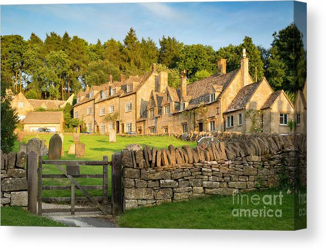 Snowshill Canvas Print featuring the photograph Cotswolds Evening #1 by Brian Jannsen