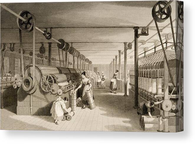stress gambling stilhed Cotton Factory Floor In 1830s Showing Canvas Print / Canvas Art by Vintage  Design Pics - Fine Art America