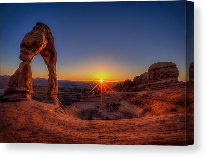 Arches National Park Canvas Print featuring the photograph Delicate Sun #1 by Ryan Smith
