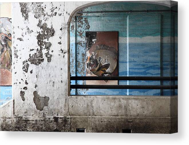 Urban Canvas Print featuring the photograph Drowning by Kreddible Trout