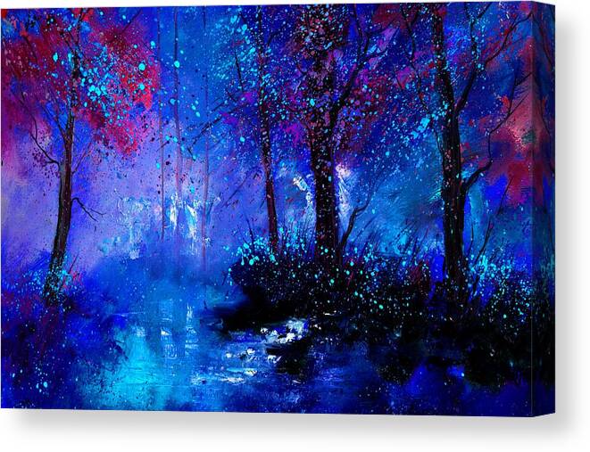 Wood Canvas Print featuring the painting Fairies wood #1 by Pol Ledent