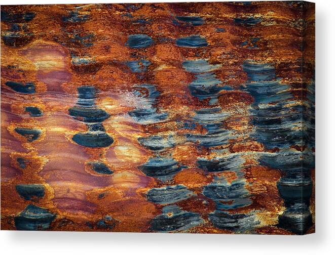 Winter Snow Cold Texture White Minimal Sky Rust Blue Orange Ripp Canvas Print featuring the photograph Float On #1 by Sandra Parlow