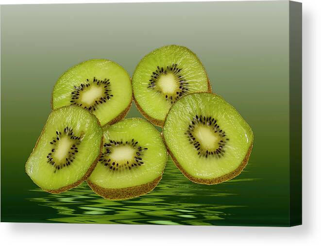 Fresh Fruit Canvas Print featuring the photograph Fresh Kiwi fruits #1 by David French