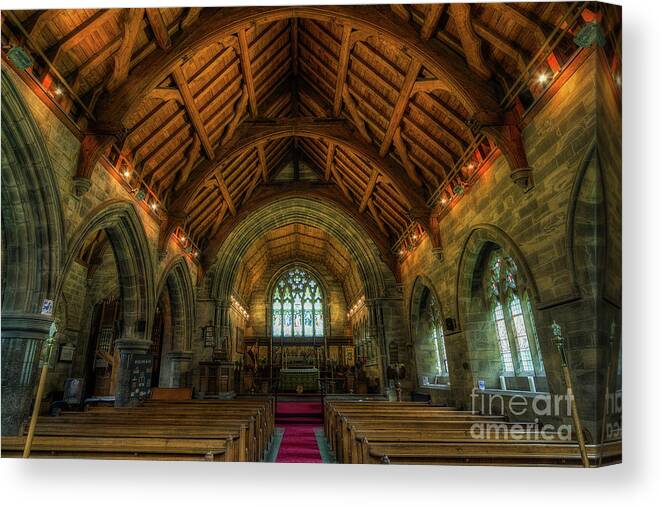 Church Canvas Print featuring the photograph Gods Light #1 by Ian Mitchell