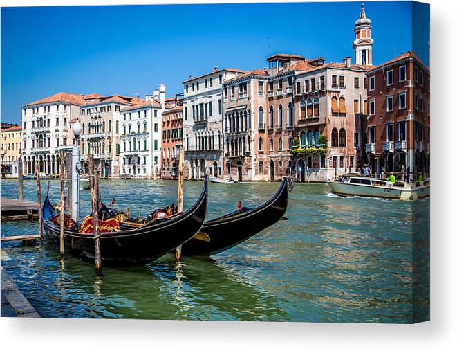 Venice Canvas Print featuring the photograph Grand Canal in Venice #1 by Lev Kaytsner