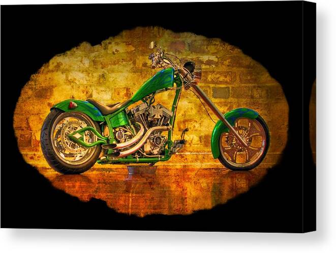 2 Canvas Print featuring the photograph Green Chopper #1 by Debra and Dave Vanderlaan