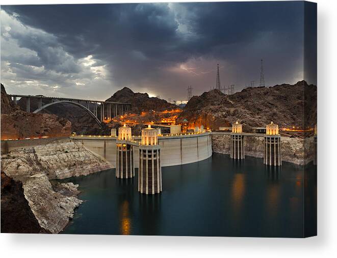 Dam Canvas Print featuring the photograph Hoover Dam #1 by Jonas Wingfield