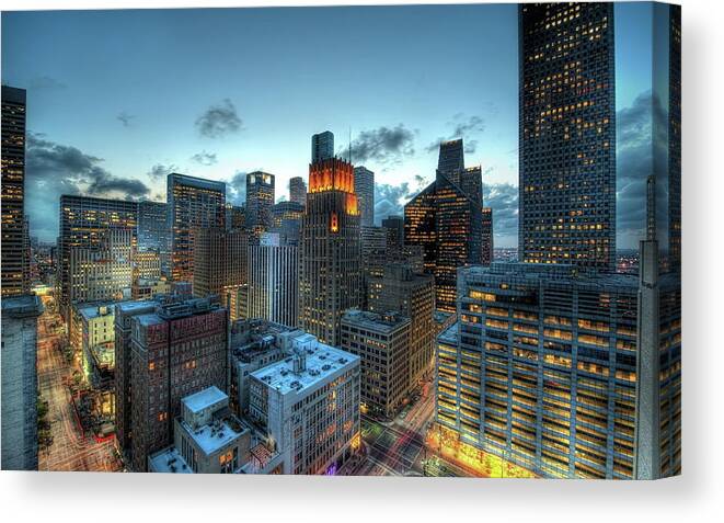 Houston Canvas Print featuring the photograph Houston #1 by Mariel Mcmeeking
