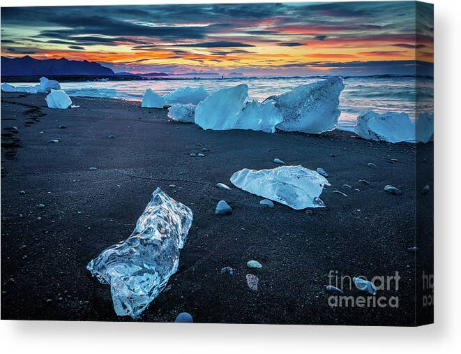 Europe Canvas Print featuring the photograph Ice Beach #2 by Inge Johnsson