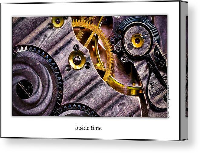 Antique Canvas Print featuring the photograph Inside Time #1 by Onyonet Photo studios