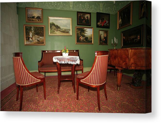 Interior Canvas Print featuring the photograph Interior from Palmse Manor House #2 by Aivar Mikko