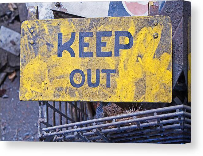 Keep Out Canvas Print featuring the photograph Keep Out #1 by Michael Porchik