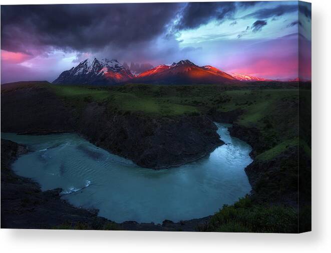 Paine Massif Canvas Print featuring the photograph Light Leak by Nicki Frates