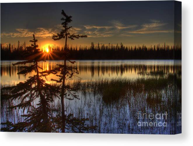 Lily Lake Canvas Print featuring the photograph Lily Lake Sunset 1 #1 by Katie LaSalle-Lowery