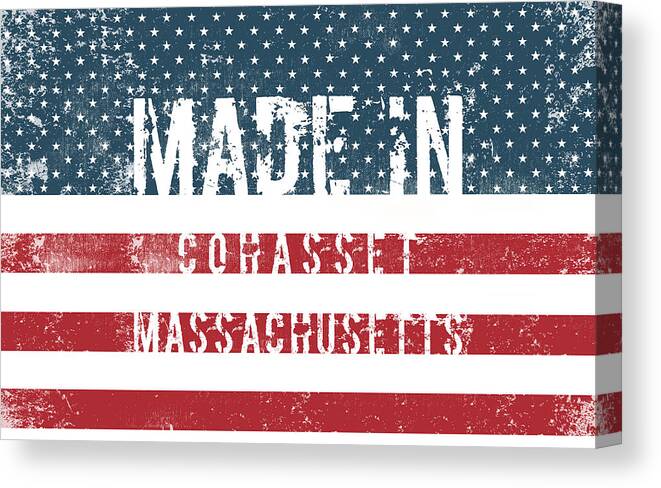 Cohasset Canvas Print featuring the digital art Made in Cohasset, Massachusetts by Tinto Designs