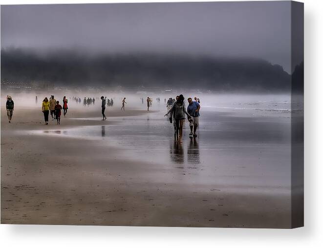 Mist Canvas Print featuring the photograph Misty Beach #1 by David Patterson