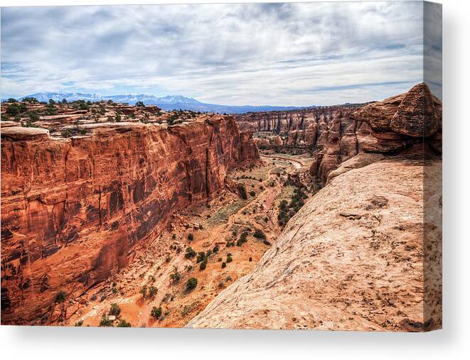 Moab Utah Canvas Print featuring the photograph Moab Canyon #1 by Brett Engle