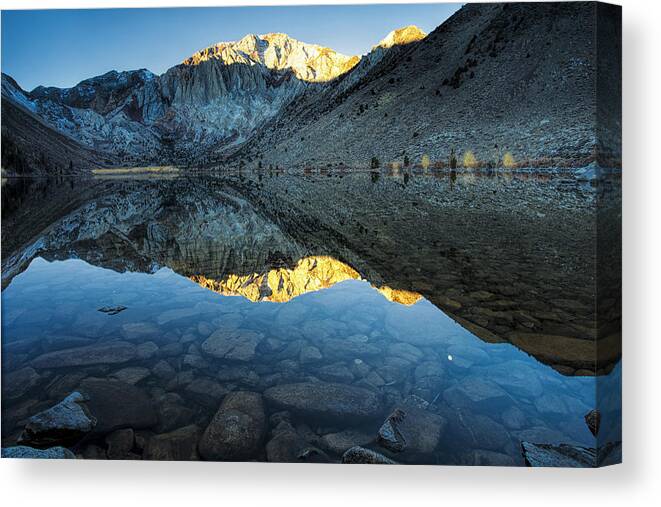 Lake Canvas Print featuring the photograph Morning Mountain Reflections #1 by Andrew Soundarajan