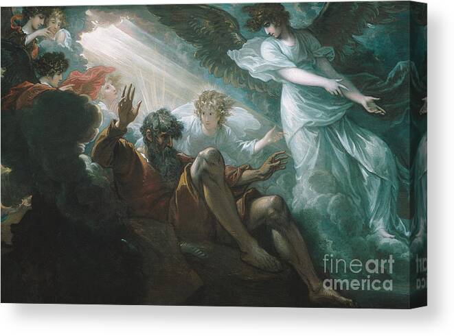 Moses Canvas Print featuring the painting Moses shown the Promised Land by Benjamin West
