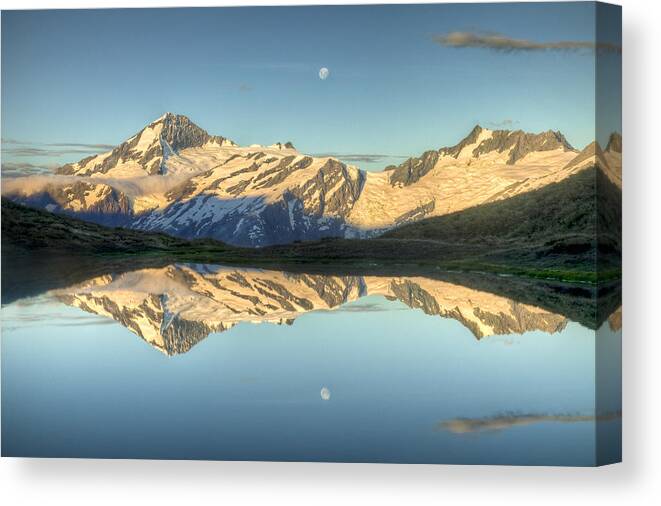 00441029 Canvas Print featuring the photograph Mount Aspiring Moonrise Over Cascade #1 by Colin Monteath