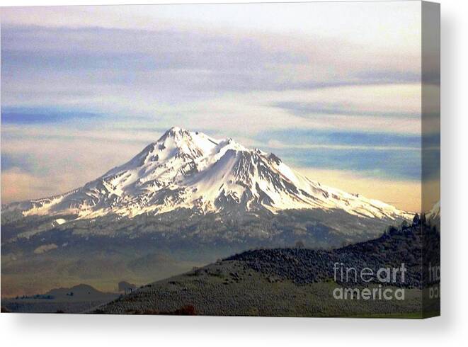 Mt.shasta Canvas Print featuring the photograph Mt. Shasta #1 by Sandra Peery