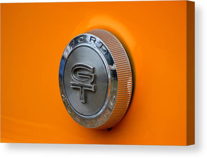  Canvas Print featuring the photograph Mustang Gas Cap #1 by Dean Ferreira