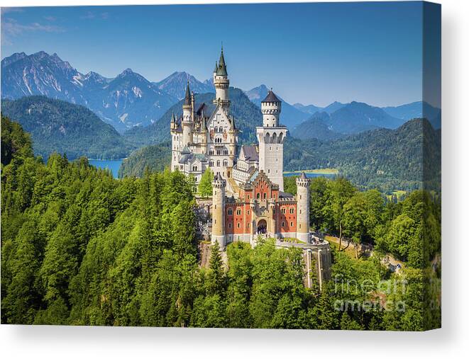 Schloss Neuschwanstein Canvas Print featuring the photograph Neuschwanstein Castle #1 by JR Photography
