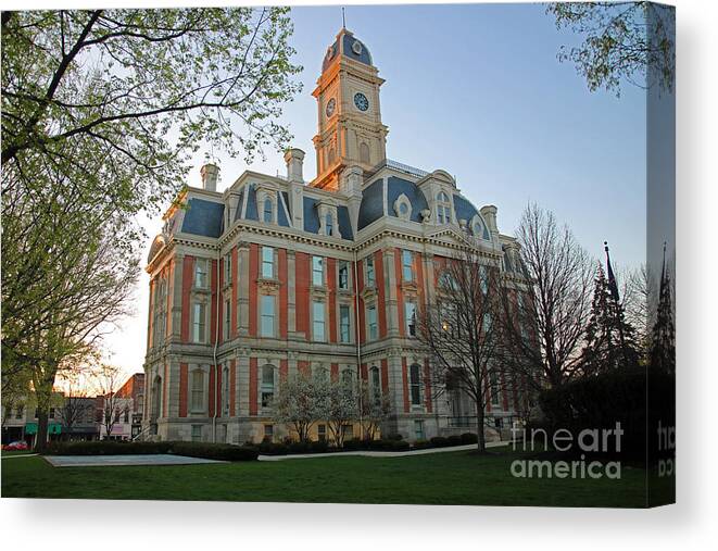 Noblesville Canvas Print featuring the photograph Noblesville, Indiana Courthouse #1 by Steve Gass