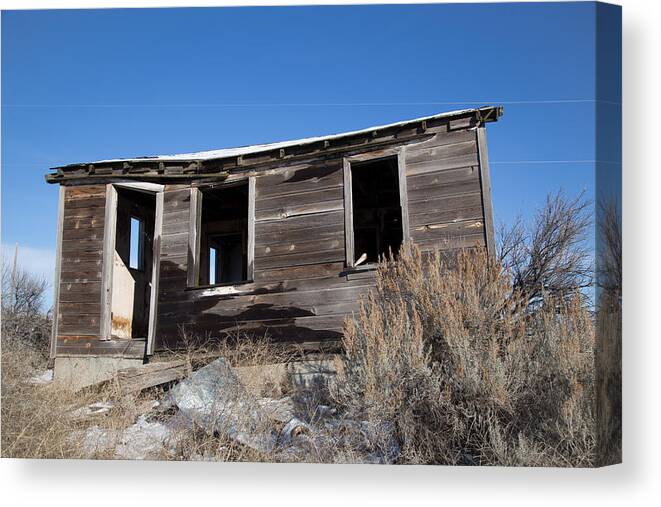 Cabin Canvas Print featuring the photograph Old Cabin in Idaho, USA #1 by Dart Humeston