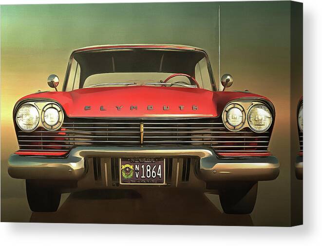 U.s.a. Canvas Print featuring the painting Old-timer Plymouth #3 by Jan Keteleer